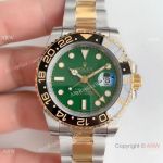  Two Tone Green Face Rolex Replica GMT-Master II Watch 40mm